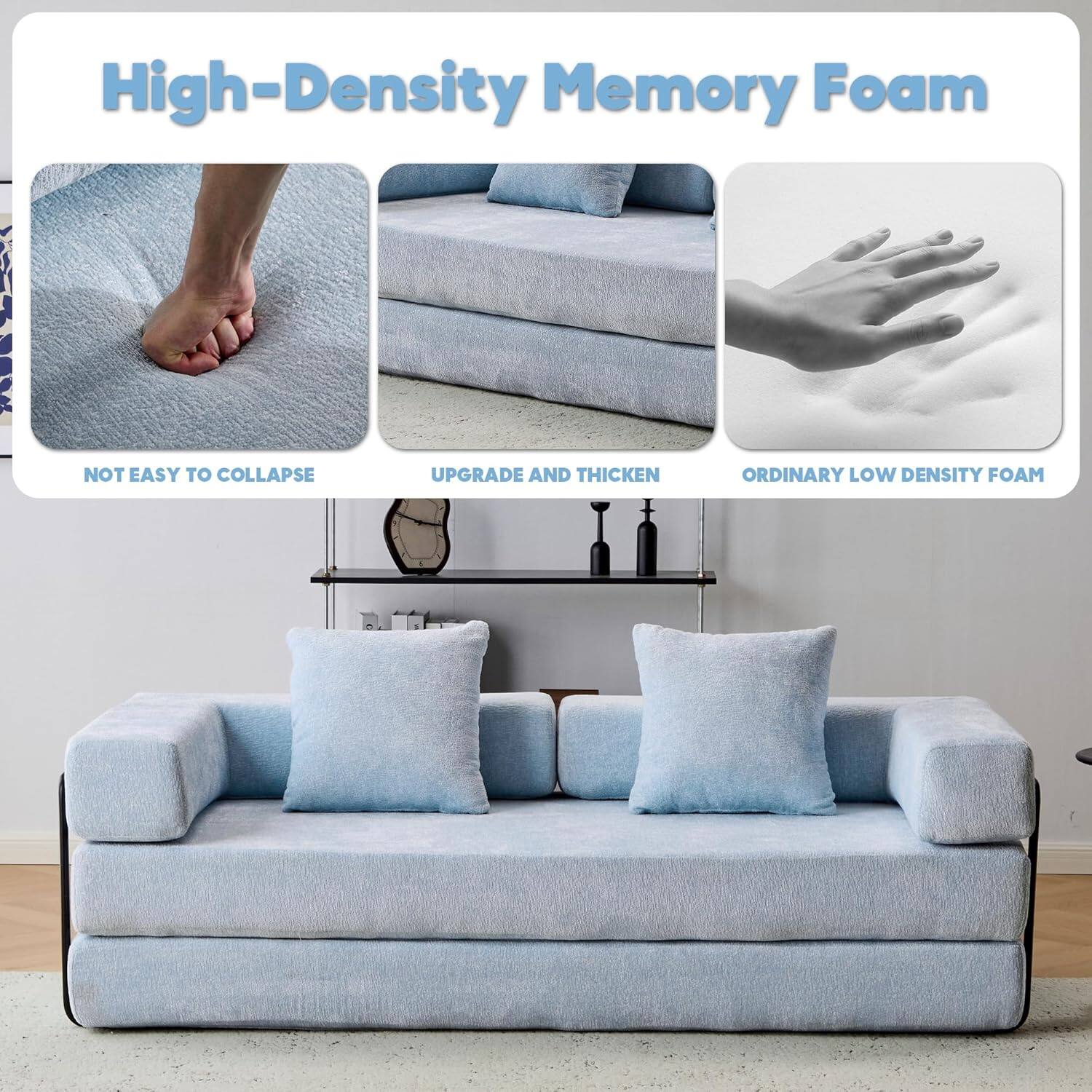 High-Density Memory Foam

- NOT EASY TO COLLAPSE
- UPGRADE AND THICKEN
- ORDINARY LOW DENSITY FOAM