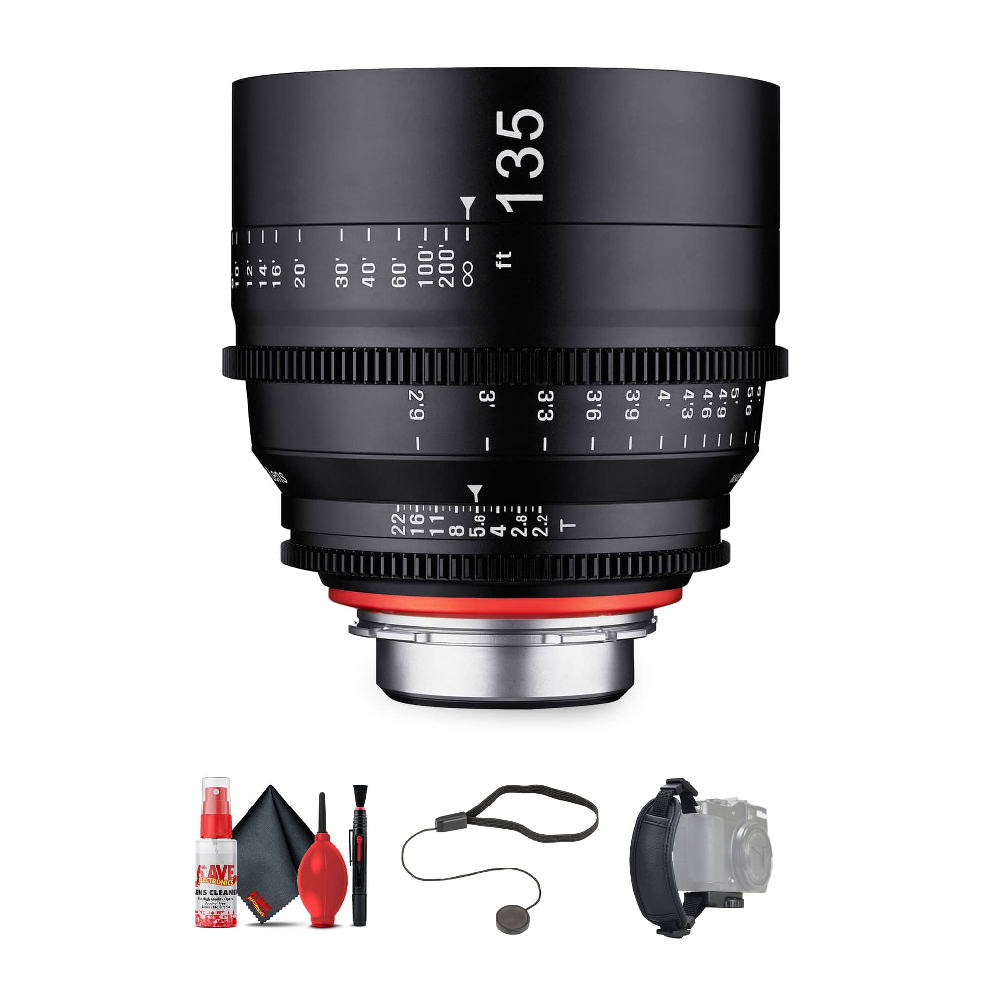 Rokinon - Xeen 135mm T2.2 Lens with Nikon F Mount Bundle - Black