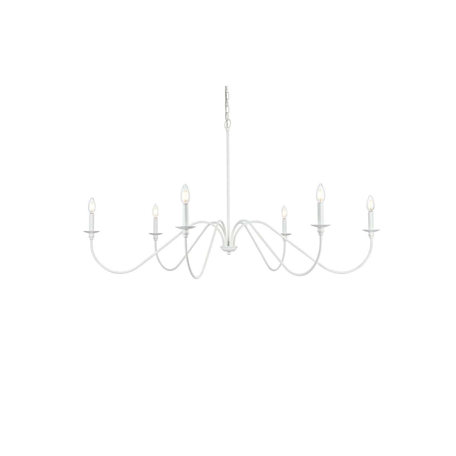 Left. Living District - Rohan 54 inch chandelier in White - White.