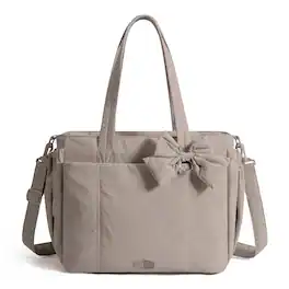 Bagsmart - Multi-Functional Diaper Tote Bag, Convertible Mommy Bag with Detachable Bottle Pouch & Changing Pad - Camel