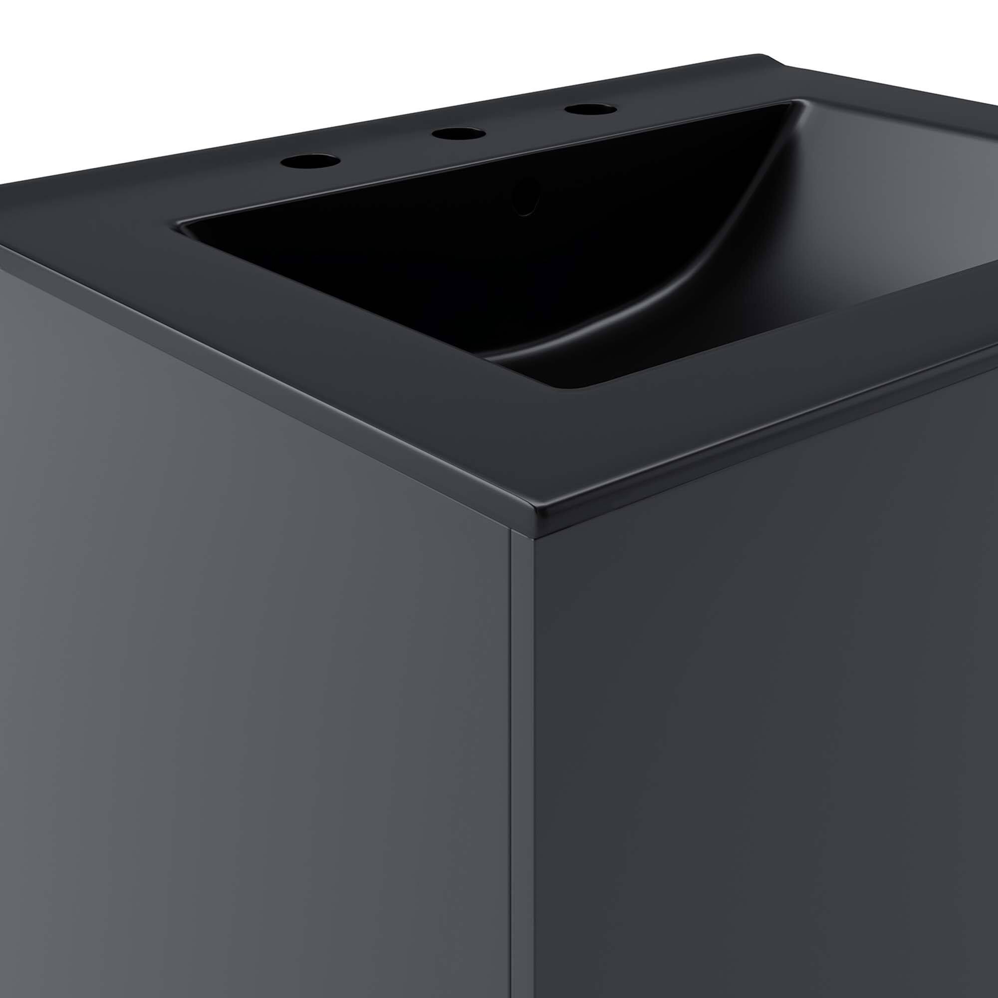 Alt View 5. Modway - Vitality Bathroom Vanity Basin Included by Modway - Gray Black.