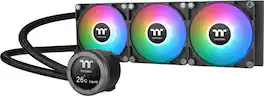 Thermaltake - TH360 V2 Ultra ARGB Sync 360mm AIO Liquid Cooler (3x 120mm ARGB PWM Fans) with 2.1" LCD Display Cap - Black