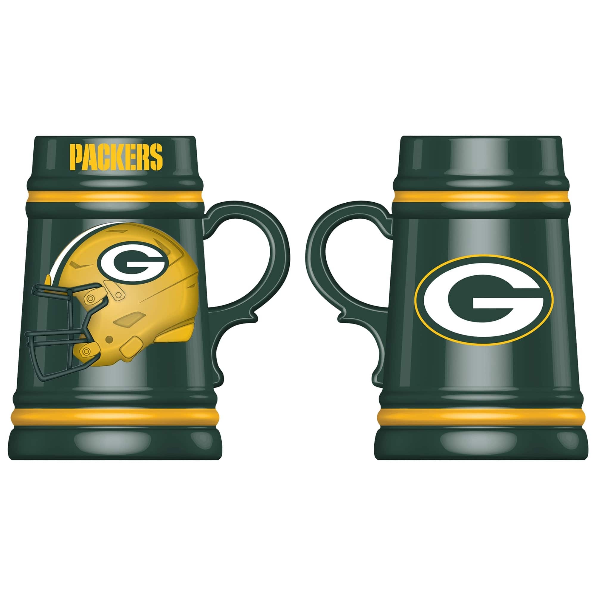 Front. Evergreen Enterprises - Green Bay Packers 24oz. Ceramic Stein Cup with Gift Box - Multicolor.