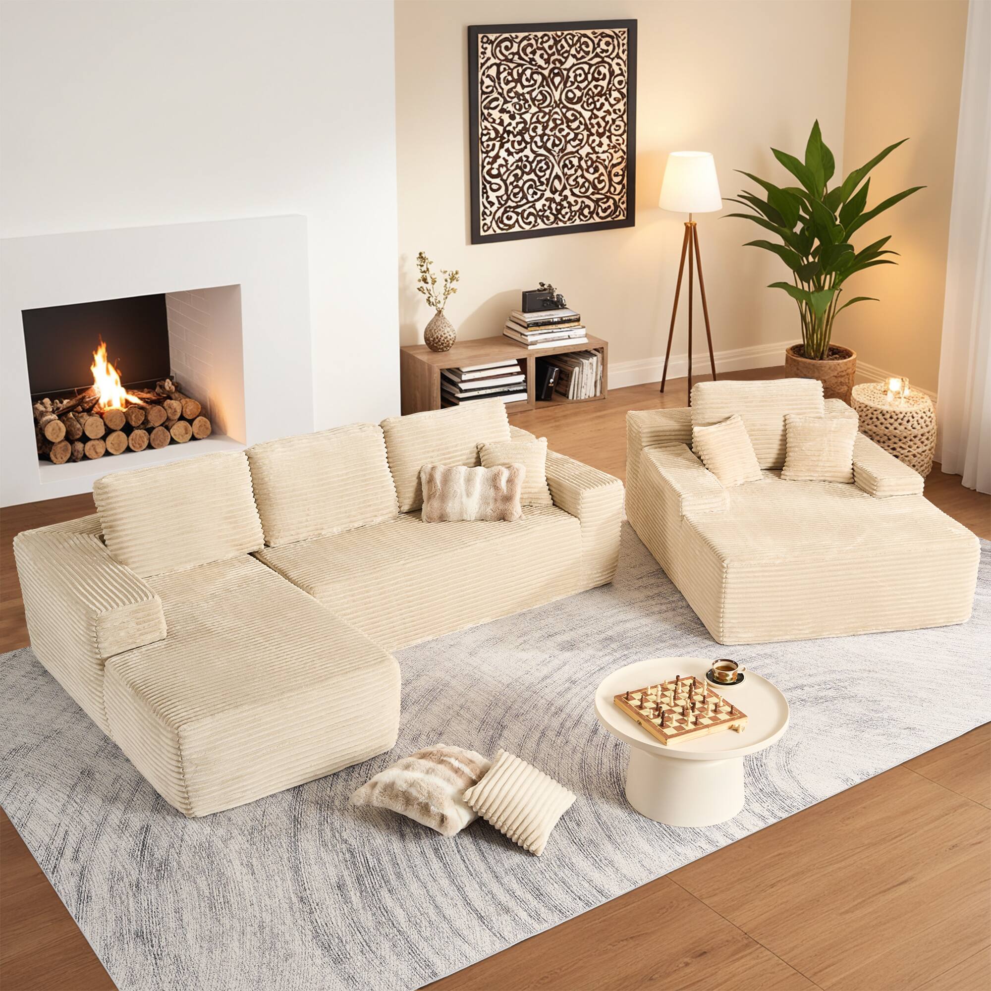 Beige(Plush Corduroy, Left Facing)