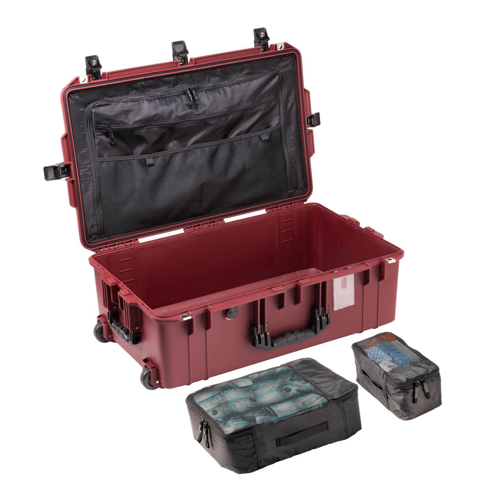 Angle. Pelican - Pelican Air 1595 Hardside 28" Medium Checked Travel Case - Red.