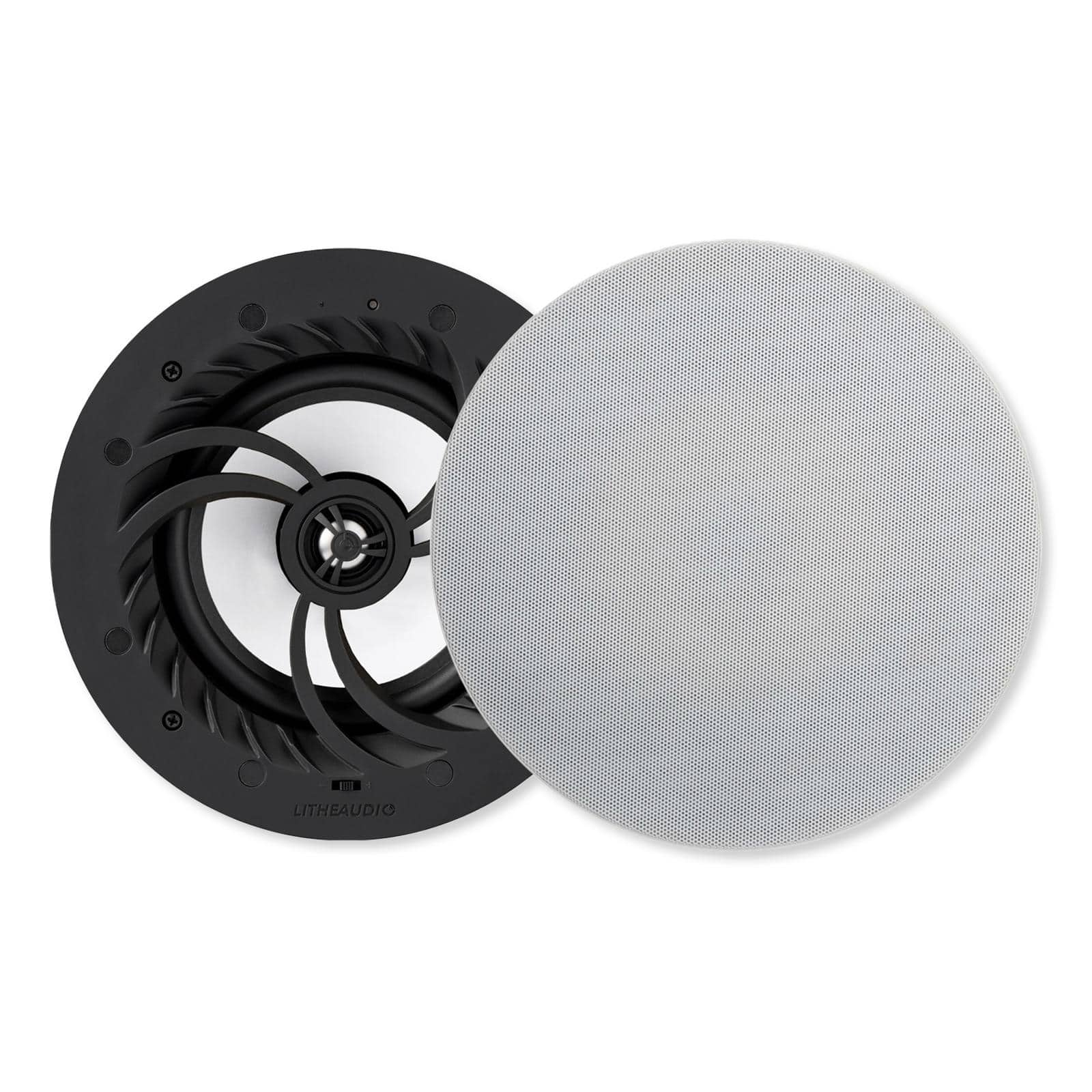 Lithe Audio - All-in-one IP44 Wi-Fi Multi-Room Ceiling Speaker (Pair) - Black