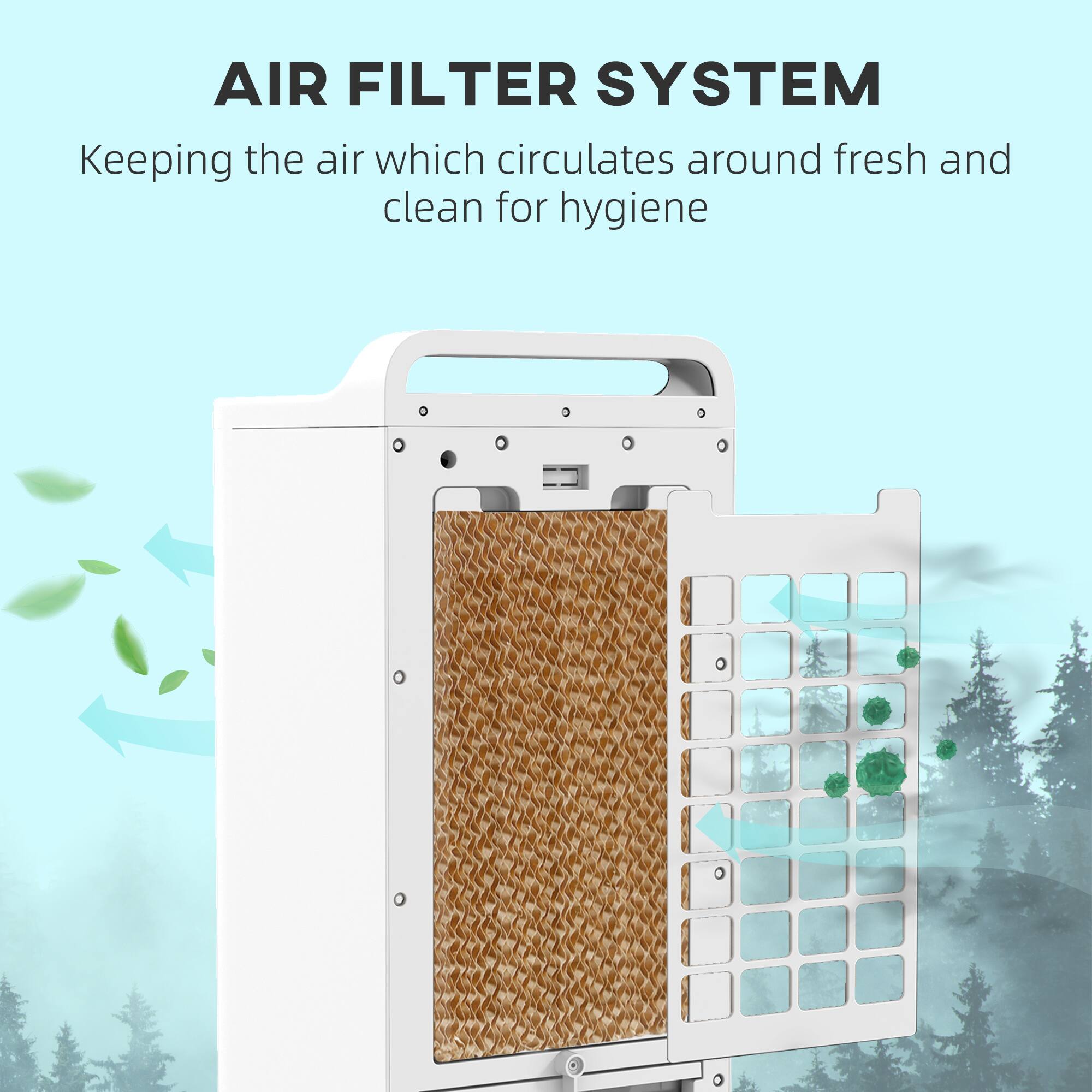 AIR FILTER SYSTEM  
Keeping the air which circulates around fresh and clean for hygiene