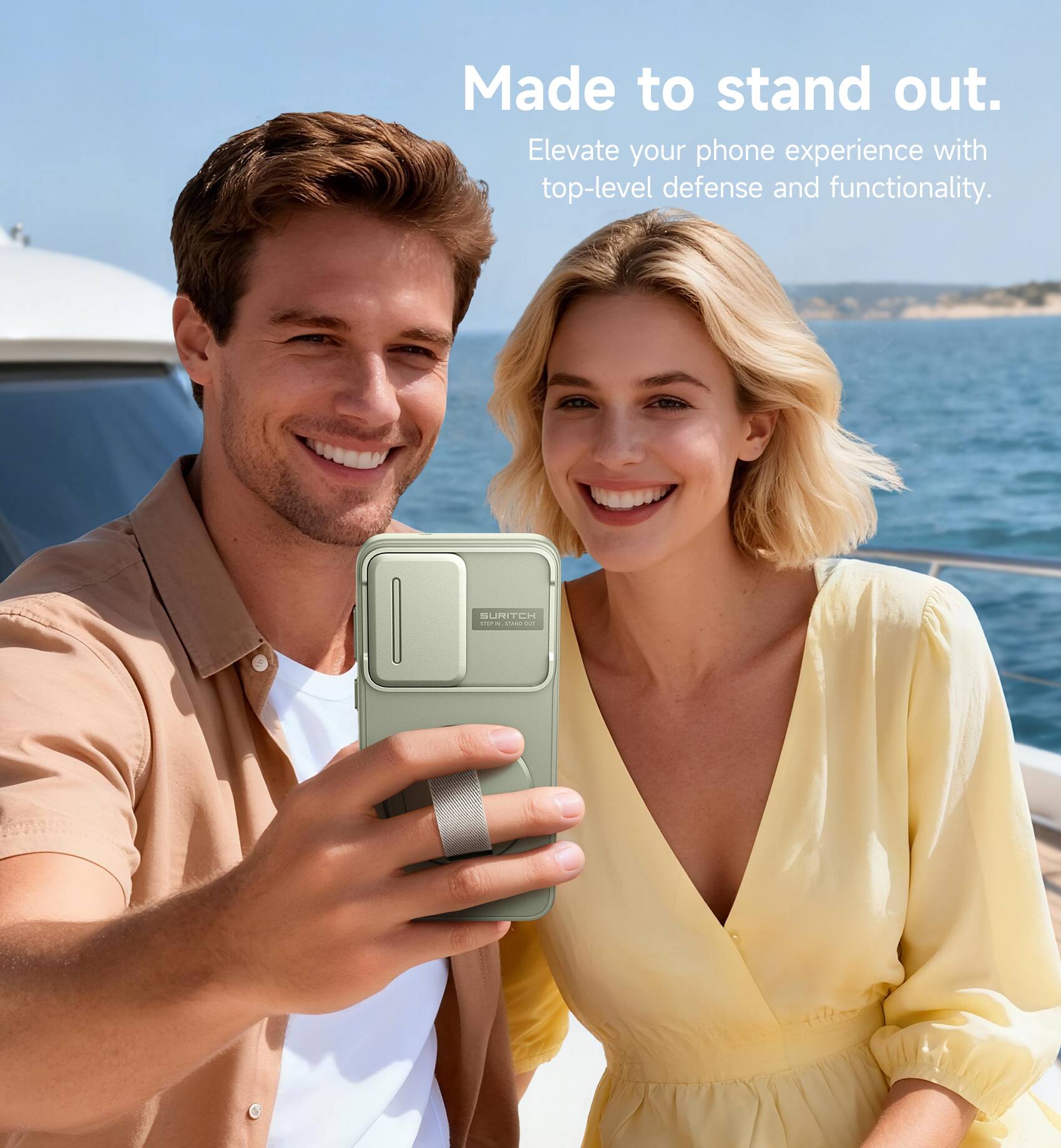 Made to stand out.  
Elevate your phone experience with top-level defense and functionality.