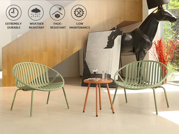 Orange Table and Green Chairs