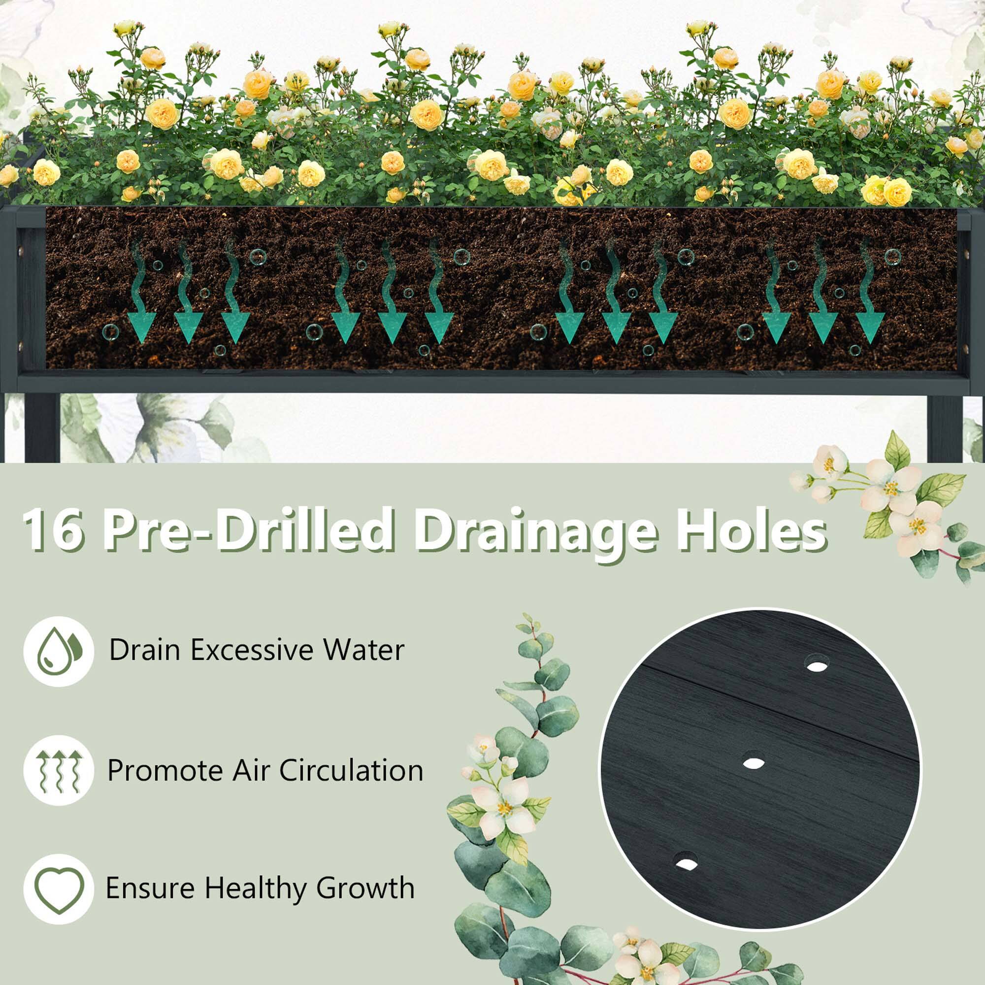 16 Pre-Drilled Drainage Holes Drain Excessive Water Promote Air Circulation Ensure Healthy Growth