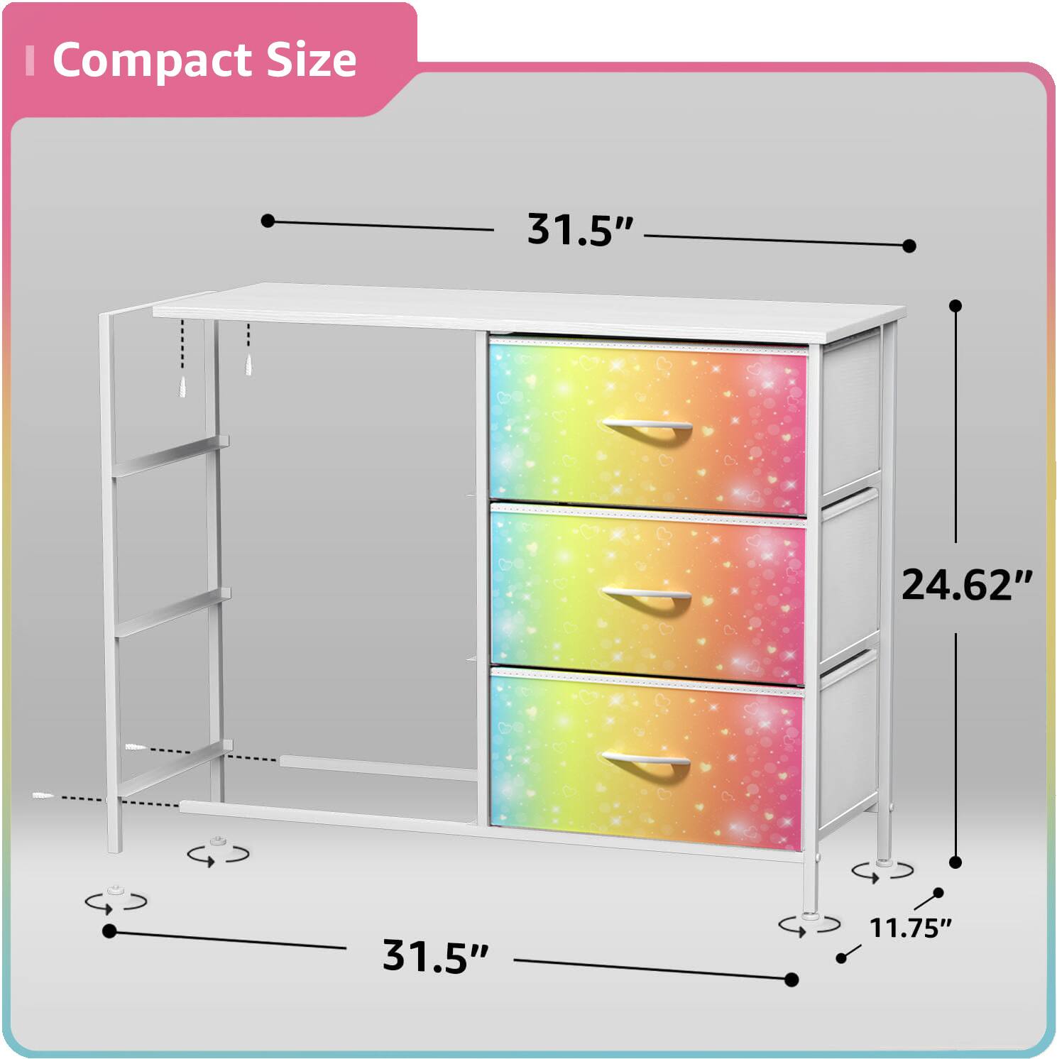 I Compact Size  
31.5" 24.62" 31.5" 11.75"