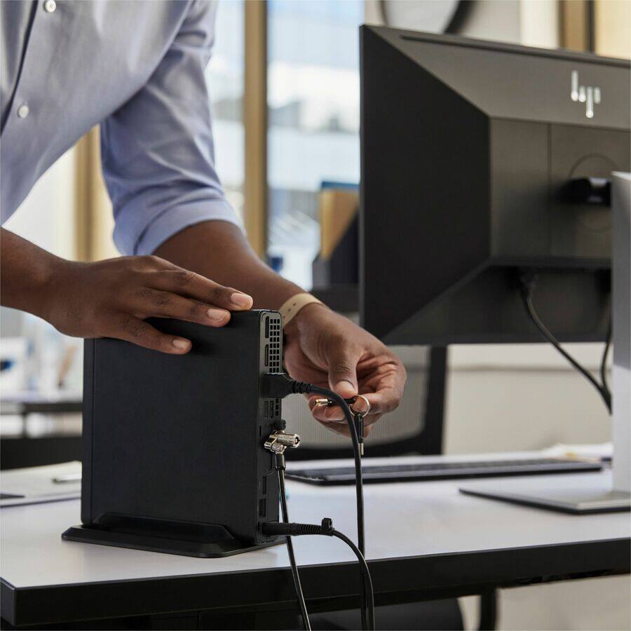 Alt View 3. HP - HP Pro Mini 400 G9 Desktop Computer - Intel Core i5 12th Gen i5-12500T - vPro Technology - 16 GB - 512 GB SSD - Mini PC - Black.