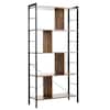 Front. Costway - 4-Tier Bookcase Industrial Bookshelf Floor Standing Storage Rack - Rustic Brown.