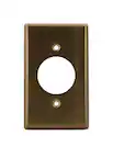 Front. Leviton - Leviton Commercial Smooth Silver 1 gang Stainless Steel Outlet Wall Plate 1 pk - Silver.