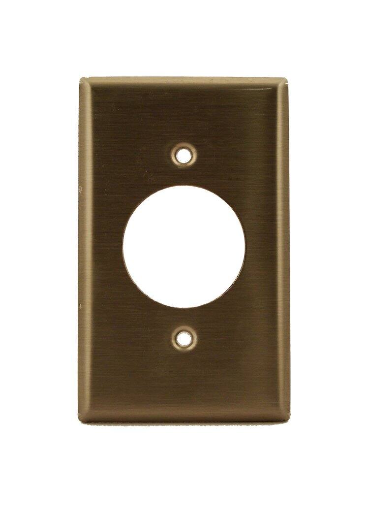 Front. Leviton - Leviton Commercial Smooth Silver 1 gang Stainless Steel Outlet Wall Plate 1 pk - Silver.