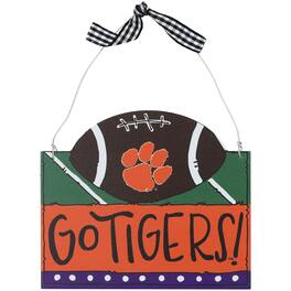 Magnolia Lane - Clemson Tigers Logo Football Ornament - Multicolor