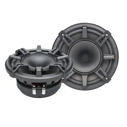 Front. Powerbass - PowerBass PBX-PRO6CD - 6.5" Pro Mid Range with Compression Horn Tweeters, Pair - 150Wrms / 300Wmax - 4 ohm - Black/Gray.
