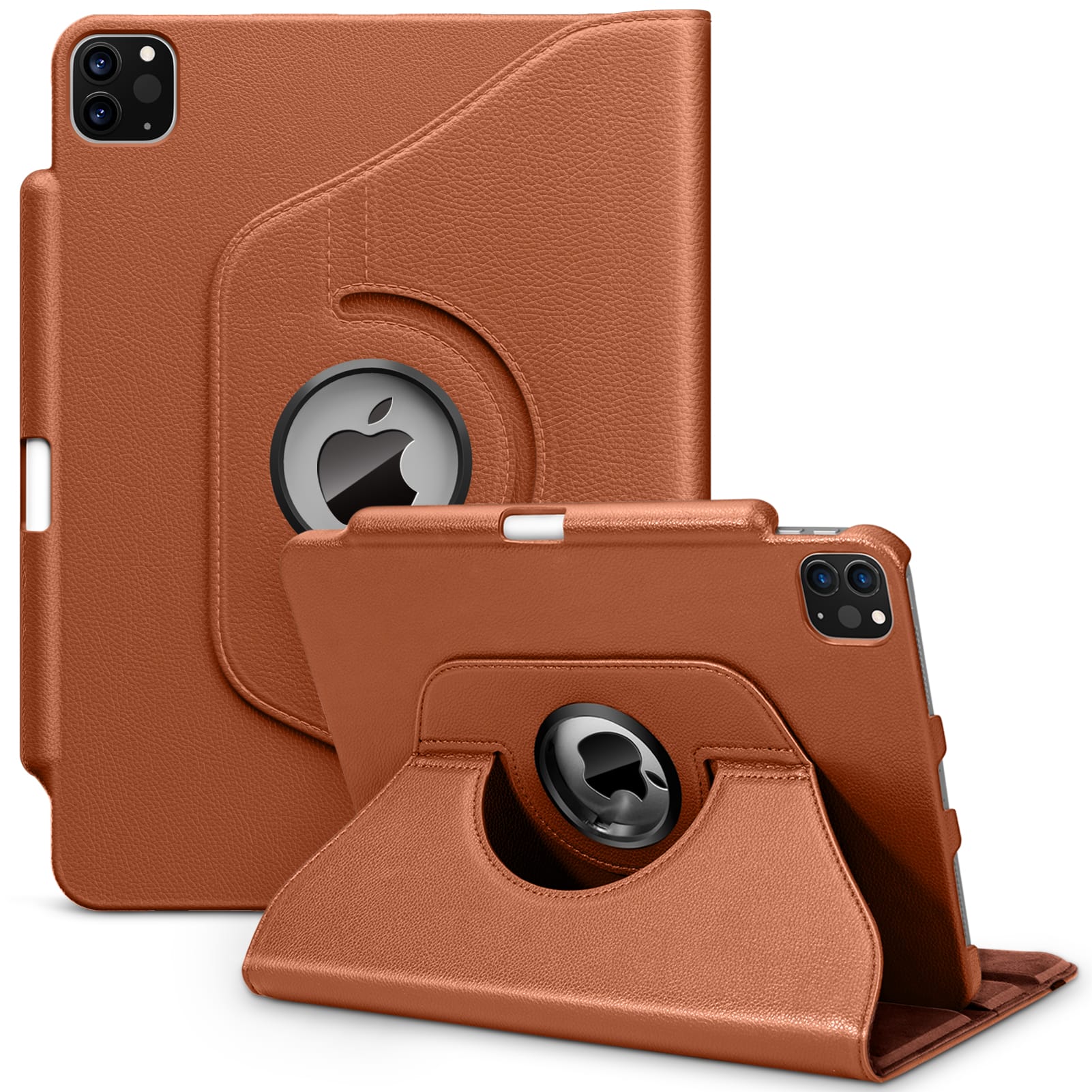 DTTO - Rotating Case for iPad Pro 11" 1st/2nd/3rd/4th Gen & iPad Air 10.9" 4th/5th Gen, 360 Stand, Pencil Holder, Smart Cover - Brown