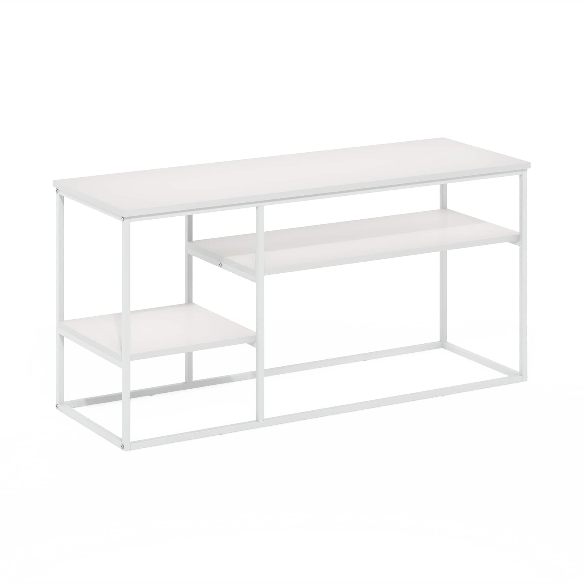 Furinno - Moretti Modern Lifestyle TV Stand for TV up to 50 Inch - Solid White/White