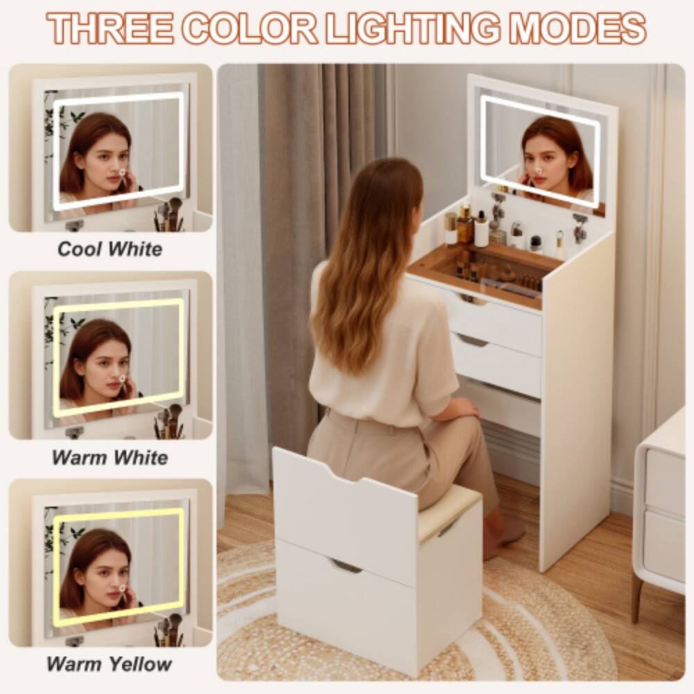 THREE COLOR LIGHTING MODES

- Cool White
- Warm White
- Warm Yellow