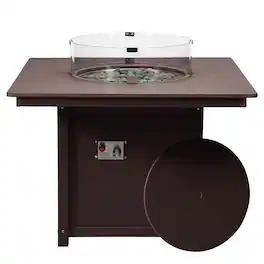 WestinTrends - Helios Modern Outdoor Patio Propane 42" Square Fire Pit Table