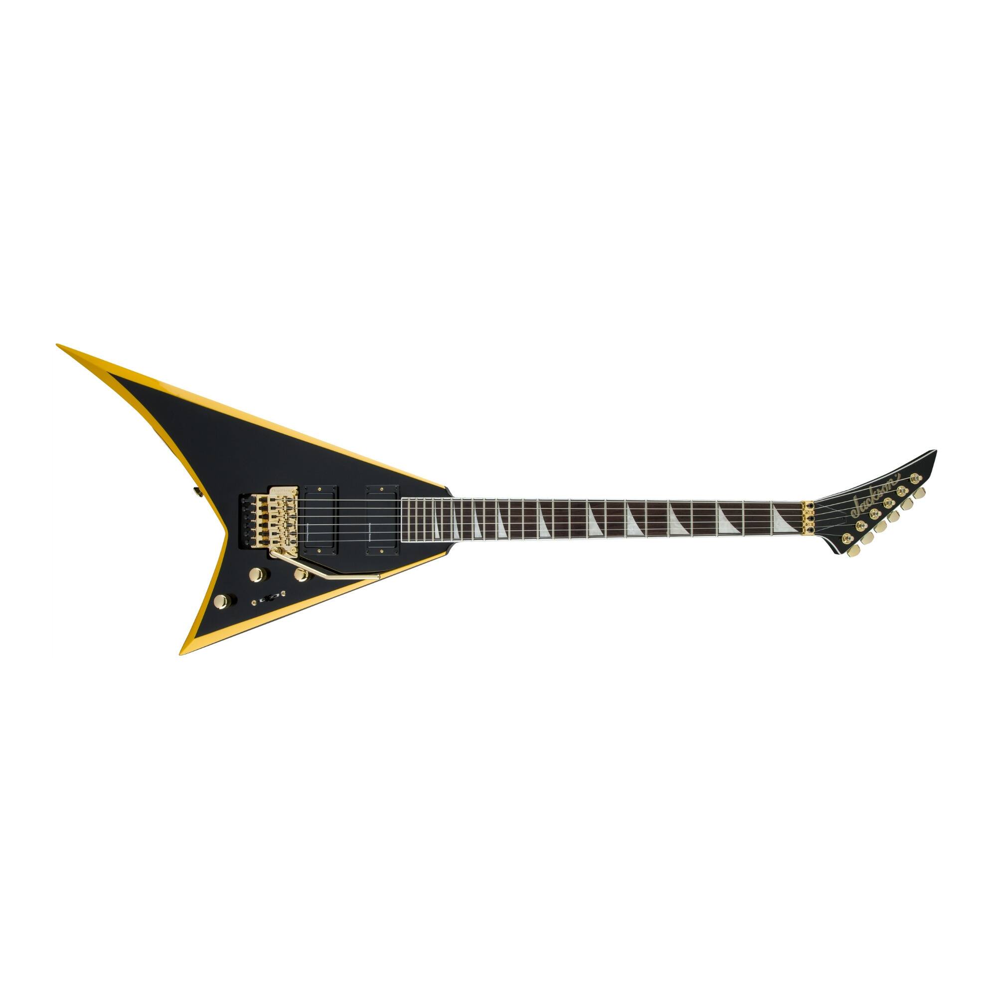 Back. Jackson - Jackson X Series Rhoads RRX24 6-String Guitar (Black with Neon Yellow Bevels).