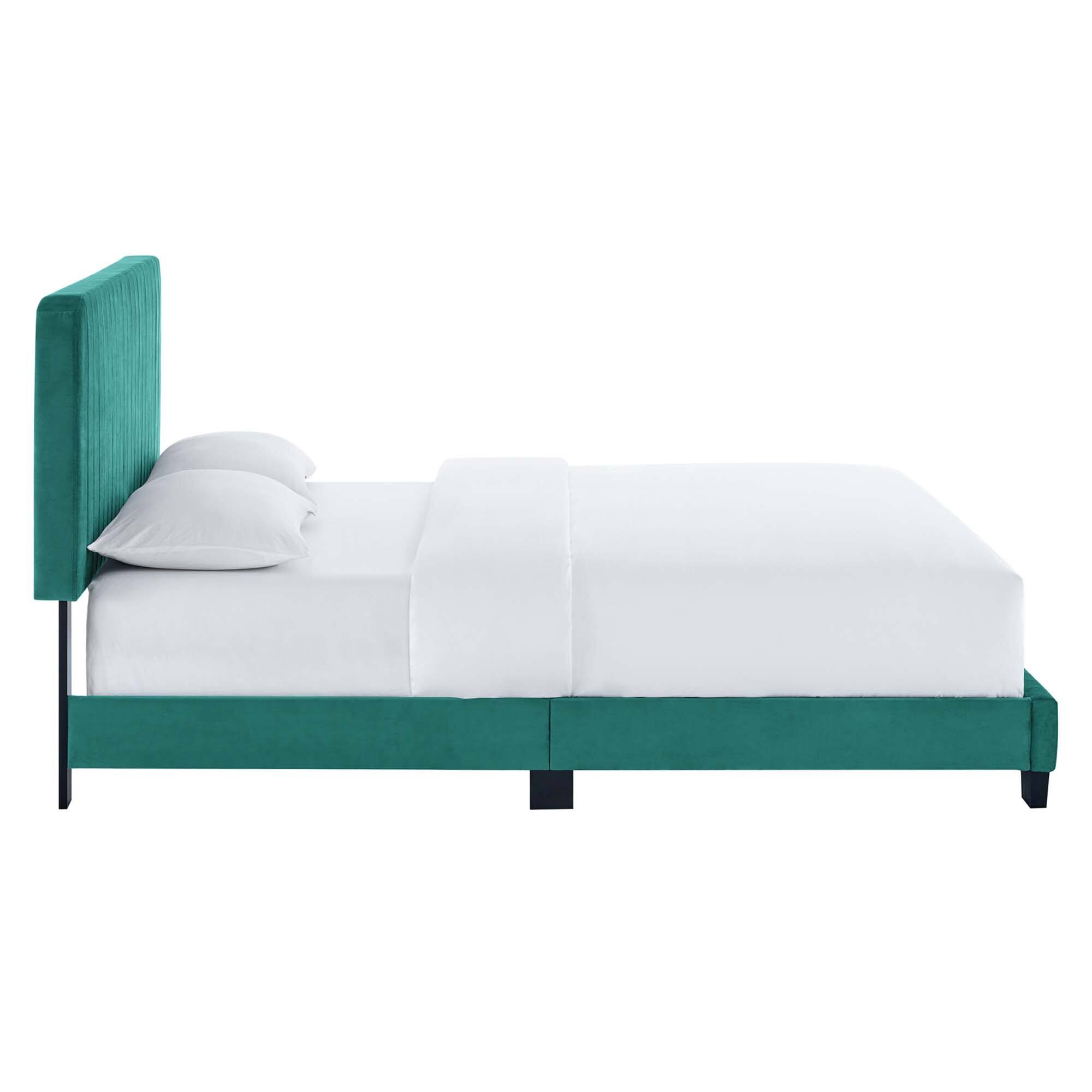 Alt View 1. Modway - Rhiannon Diamond Tufted Upholstered Performance Velvet Queen Bed - Gray.