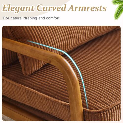 Elegant Curved Armrests  
For natural draping and comfort