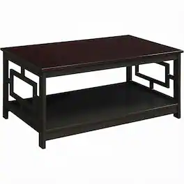 FurniFact - MDF Coffee Table with Shelf and Storage Space - Espresso