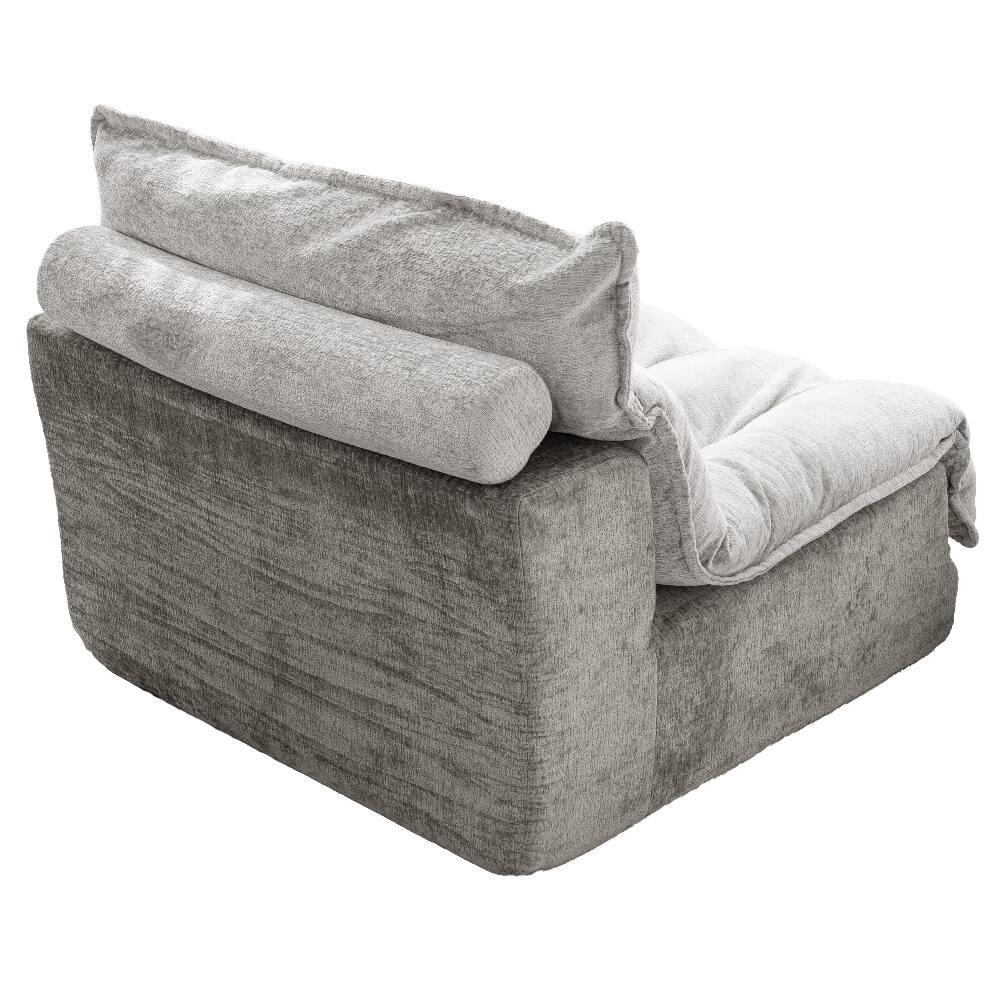 Alt View 3. Loheer - Loheer Cloud Sofa Single Seat Modern Sectional Couch Gray Chenille Apartment Couch - Gray.
