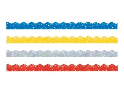 Trend Enterprises - Trend Terrific Trimmers 1560" Borders/Trim, Sparkle 40/Pack (T-92901) - Blue/Silver/Yellow/Red
