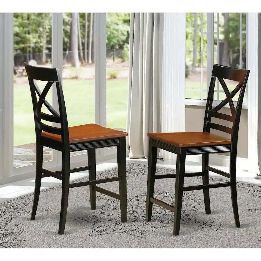 East West Furniture Quincy Counter Height Stools With X Back Finish ...