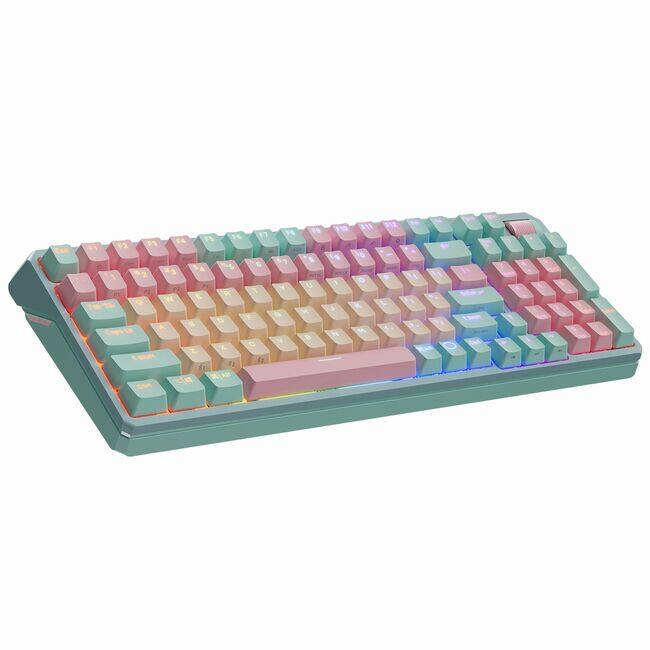 Front. Cooler Master - Cooler Master MK770 Gaming KeyBoard - Wired/Wireless Connectivity - Bluetooth/RF - 5.1 - 2.40 GHz - USB Type C Interface - Macaron.