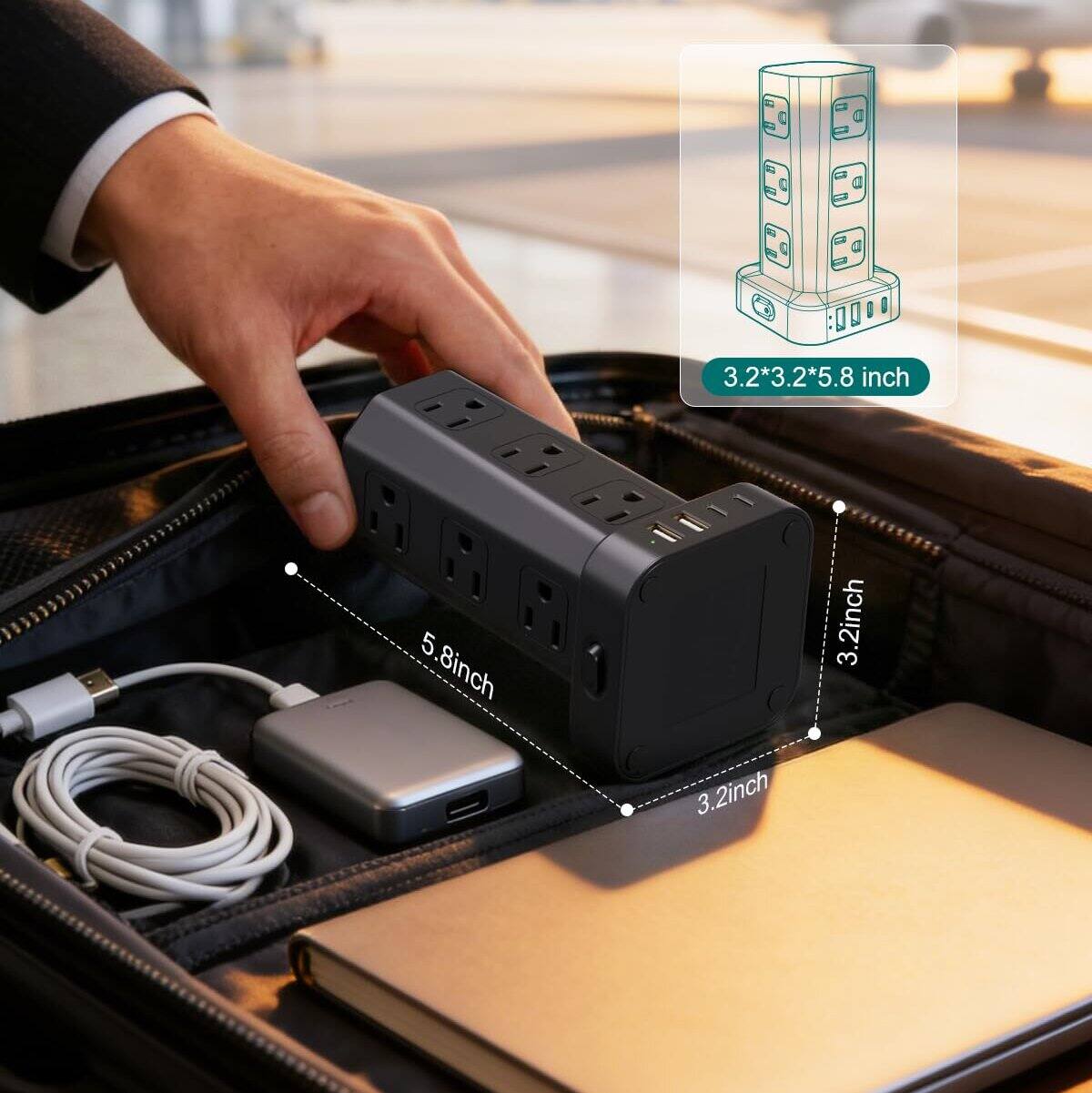 3.2*3.2*5.8 inch  
5.8 inch  
3.2 inch  
3.2 inch