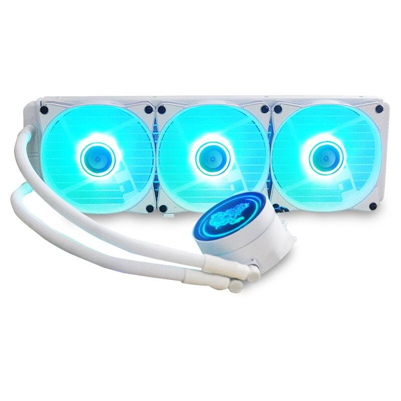 Alt View 3. Cluzine - White ARGB CPU Water Cooler 240/360mm Multi-platform Radiator - White.