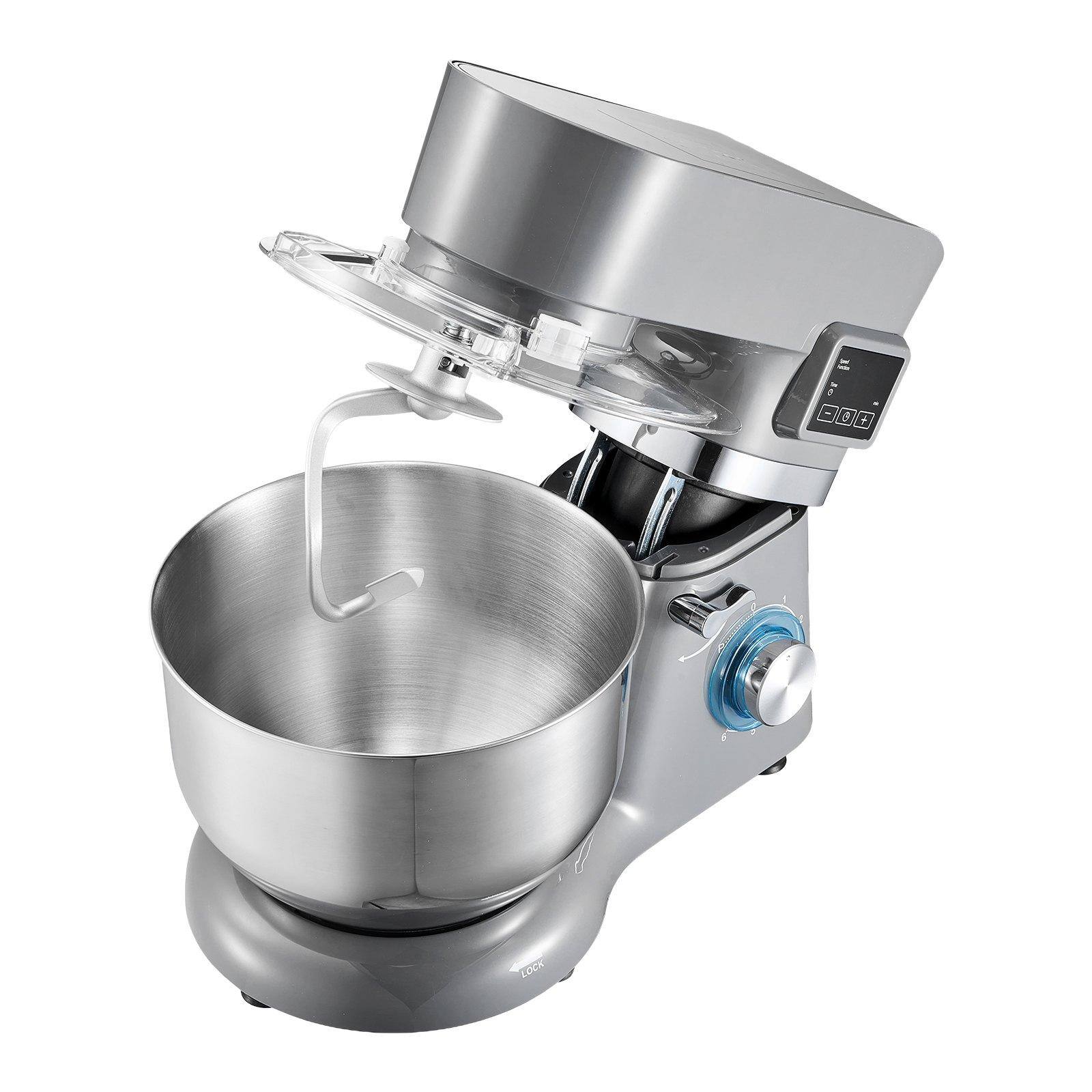 Alt View 10. Glintex - Ice Cream Maker 1.8Qt Capacity Electric Stand Mixer, 6-Speed with Digital Timer, for Gelato, Yogurt & Sorbet - Silver.