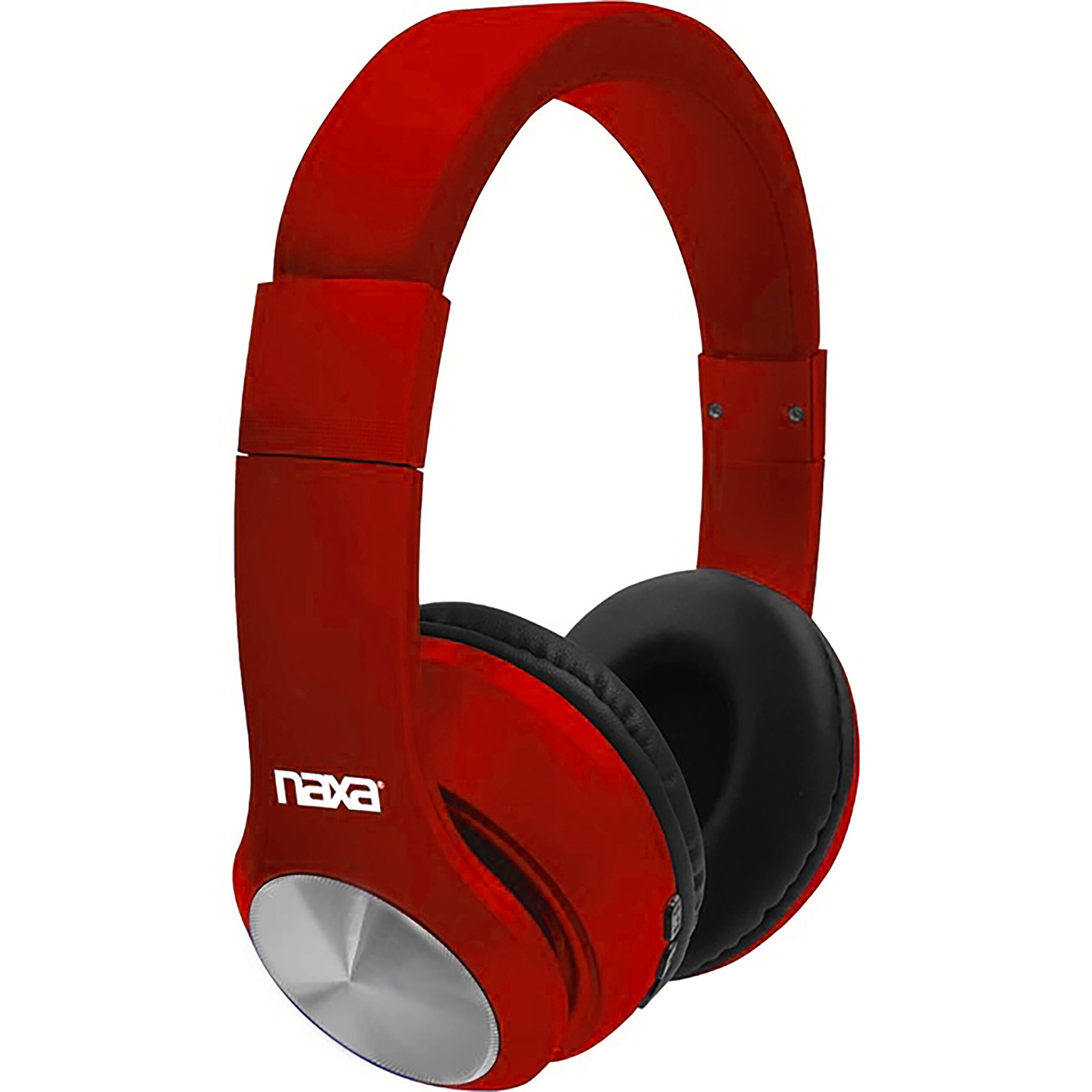 Alt View 1. Naxa - Naxa ORION Bluetooth Wireless Headphones   Red.