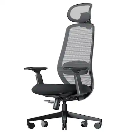 Front. ProtoArc - EC200 Ergonomic Office Chair with Adjustable Seat Depth - black.