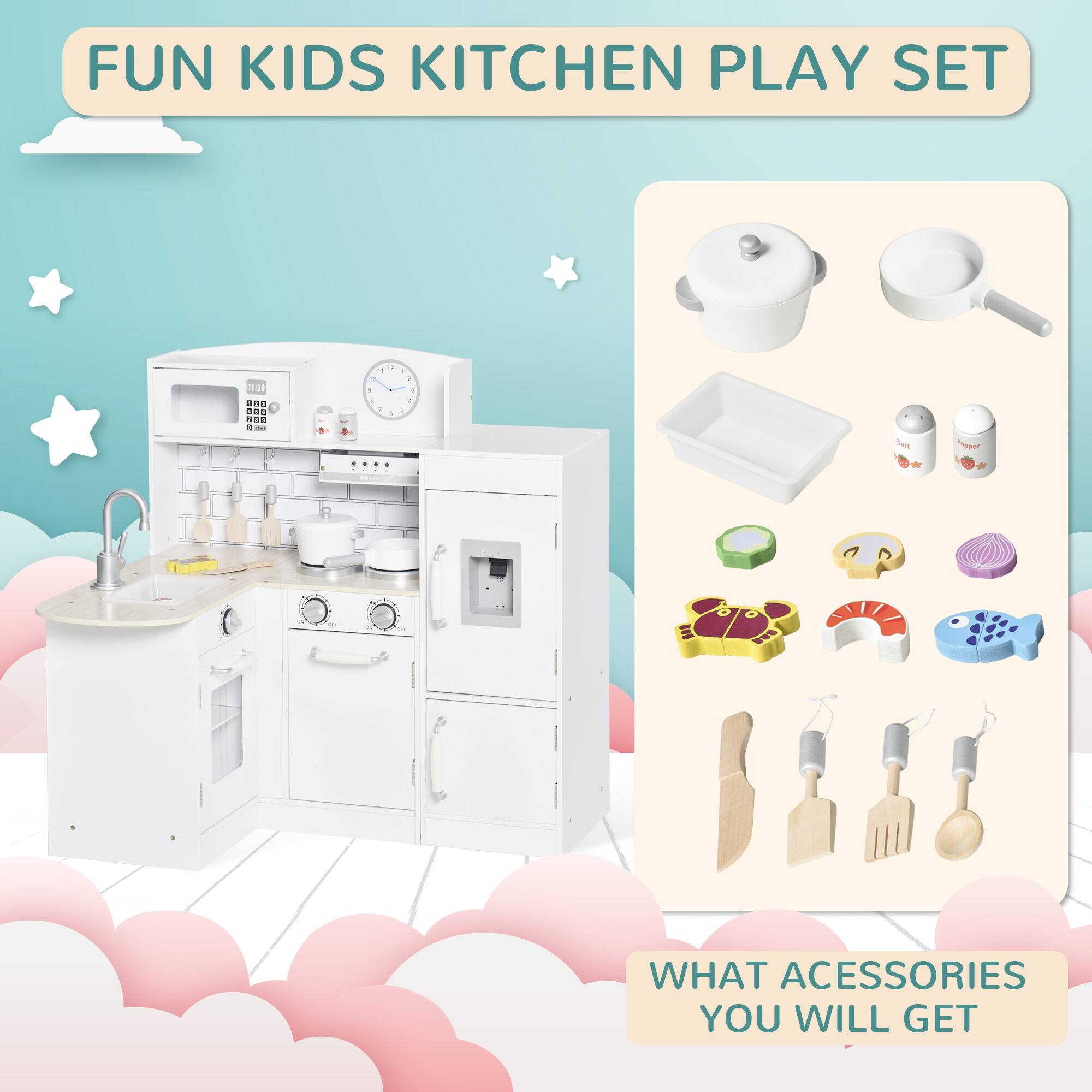 FUN KIDS KITCHEN PLAY SET

WHAT ACCESSORIES YOU WILL GET