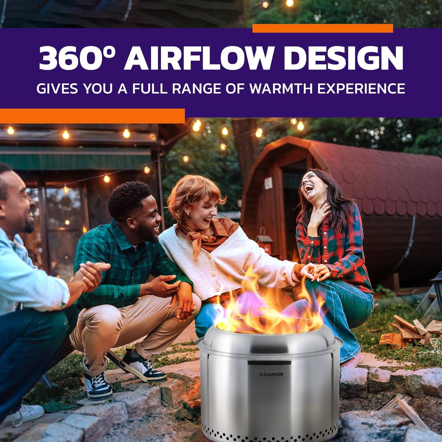 360° AIRFLOW DESIGN GIVES YOU A FULL RANGE OF WARMTH EXPERIENCE CAMPIOR