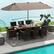 Alt View 1. Costway - 11 PCS Patio Dining Set with 15ft Double-Sided Patio Umbrella (Base Included) - Mix Brown + Coffee.