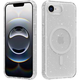 Dteck - Magnetic for iPhone 17e Case / iPhone 16e Case, Compatible with MagSafe, Translucent Matte Shockproof Phone Cover - Glitter Clear