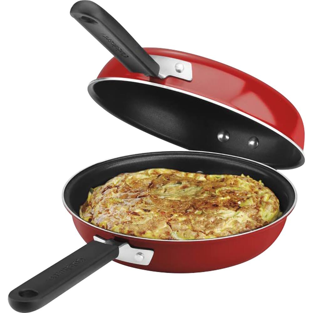 Alt View 3. Cuisinart - Frittata 10-Inch Non-Stick Sauce Pan - FP2-24RP1 - Red.