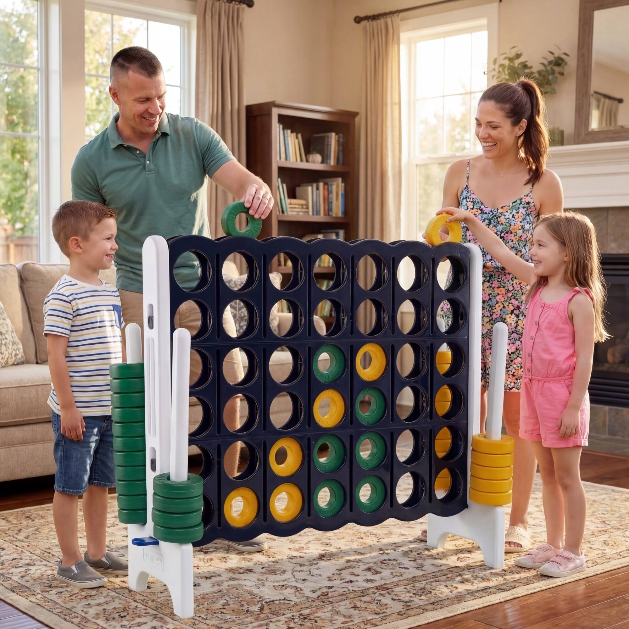 Alt View 1. Costway - Costway Jumbo 4-to-Score 4 in A Row Board Game Set Outdoor Indoor Kids Adults Family Fun - White + Black.