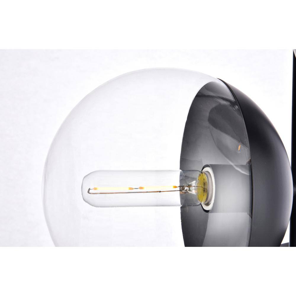 Angle. Living District - Eclipse 3 Lights Black Floor Lamp With Clear Glass - Black And Clear.