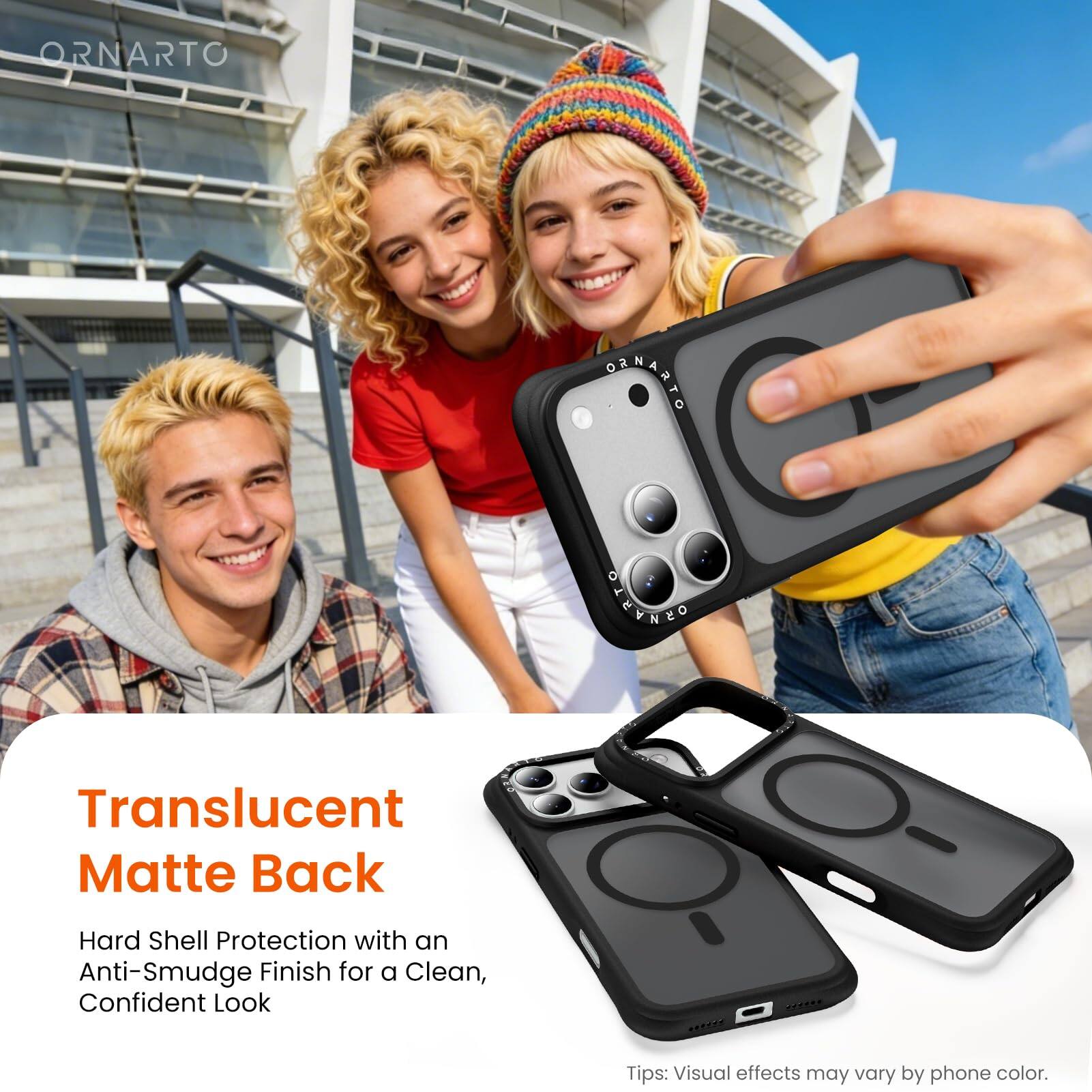 ORNARTO CAMARTO SEEVRED Translucent Matte Back Hard Shell Protection with an Anti-Smudge Finish for a Clean, Confident Look

Tips: Visual effects may vary by phone color.