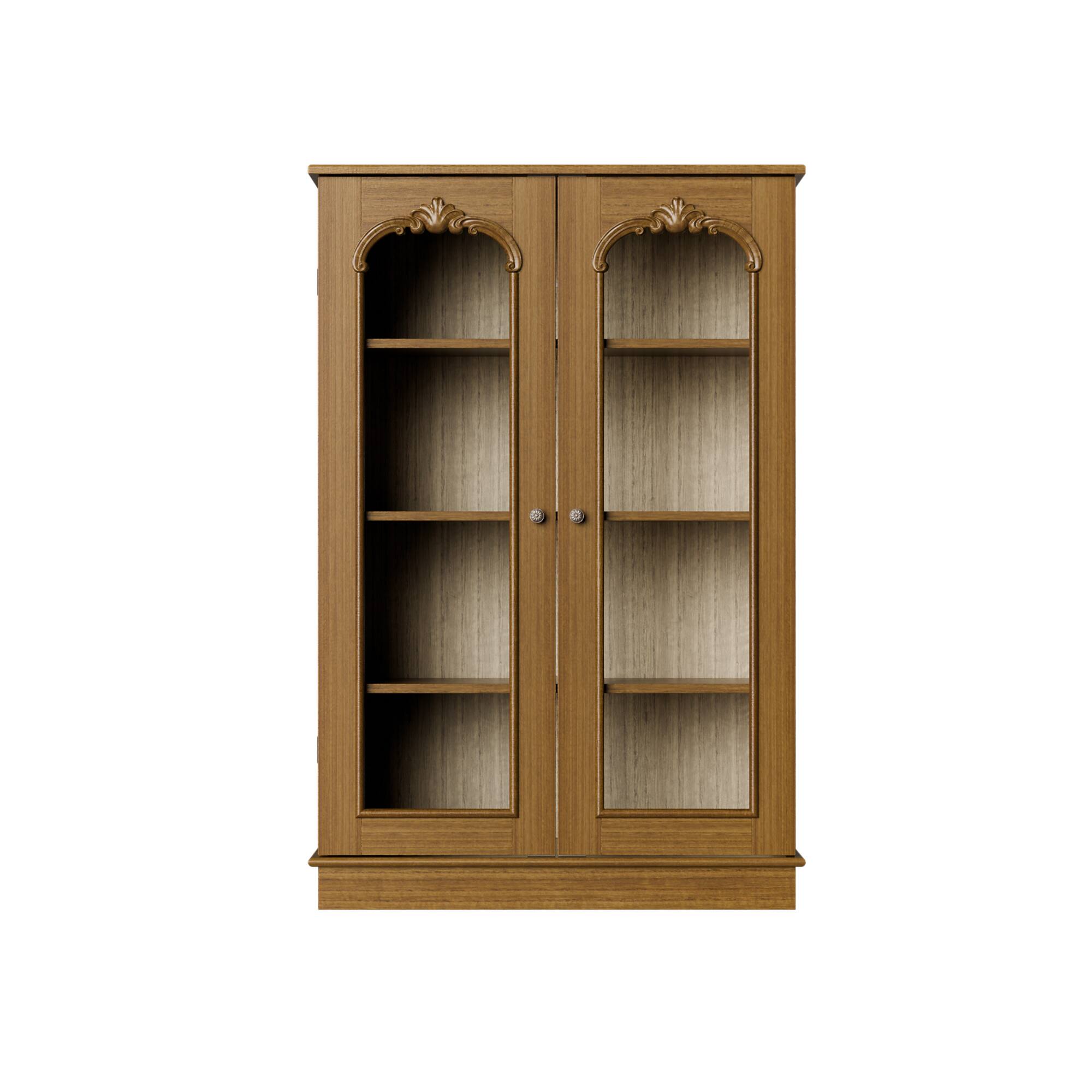 Left. Famapy - Famapy French Country Glass Display Cabinet: Rustic - Chic Dishware Storage + Showcase - Wooden.