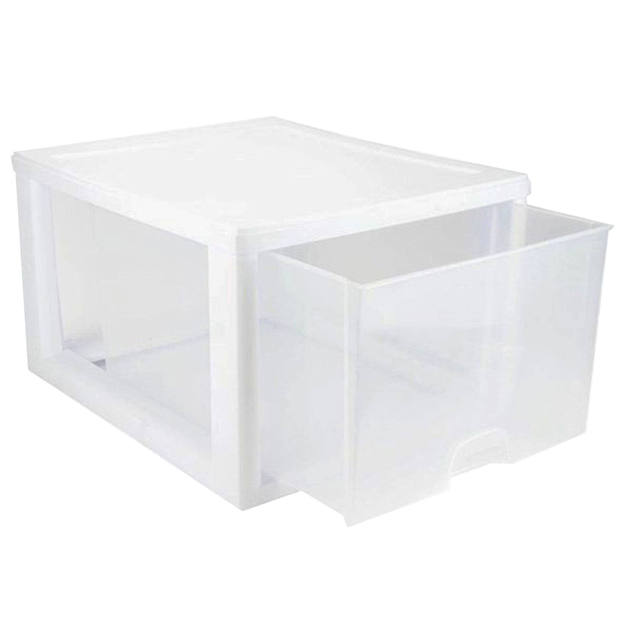 Alt View 8. Sterilite - Sterilite 27 Quart Clear & White Plastic Storage Bin with One Drawer, 12 Pack.