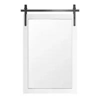 LOVMOR - Rectangle Framed Wall Bathroom Vanity Mirror Accent Mirror - 24" x 36" - White - Front_Zoom