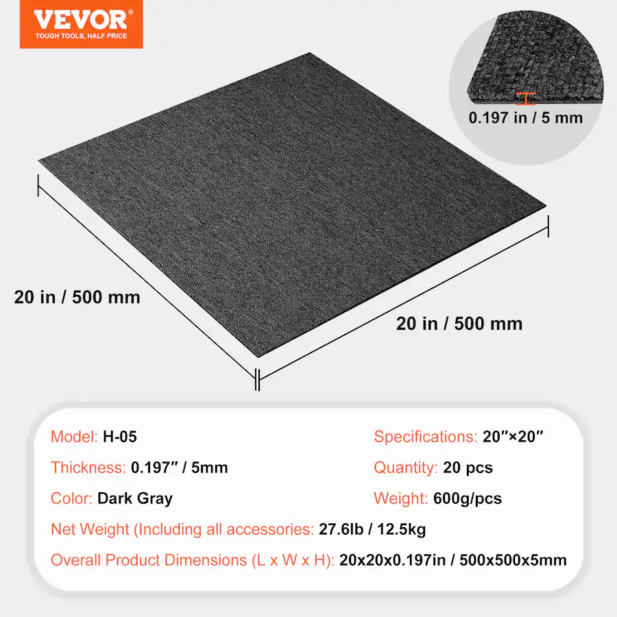 VEVOR Carpet Tiles Reusable, 20